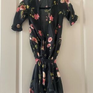 Capulet Pink and Orange Ruched Tie Front Sundress